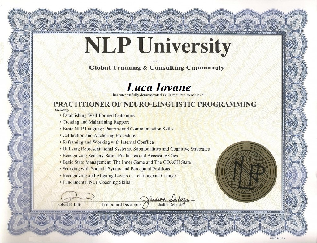 Practitioner Of Neuro-Linguistic Programming